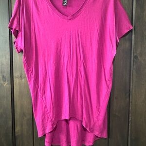 Bobi Pink Asymmetrical Relaxed T-Shirt